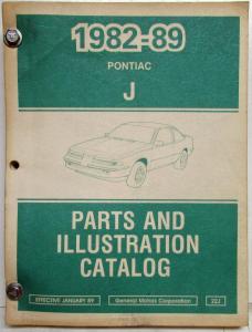 1982-1989 Pontiac Sunbird Parts and Illustration Catalog