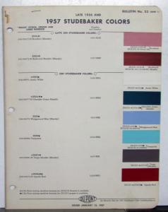 1956 1957 Studebaker DuPont Automotive Paint Chips Bulletin #23 Original