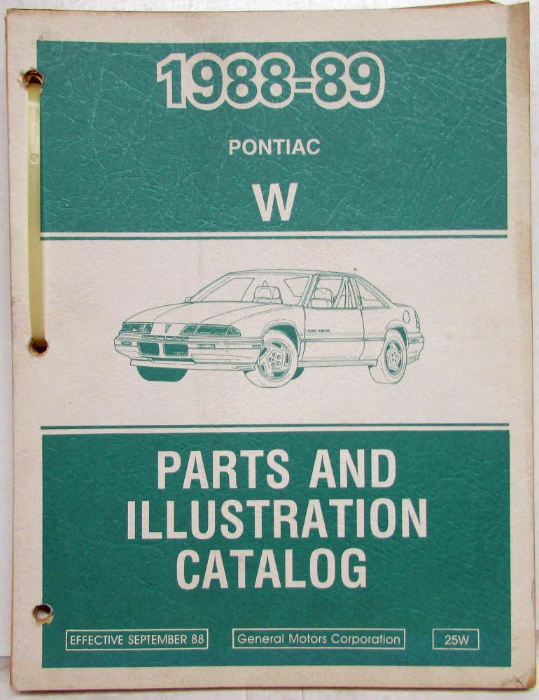 1988-1989 Pontiac Grand Prix Parts and Illustration Catalog