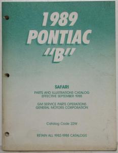 1989 Pontiac Safari Parts and Illustration Catalog