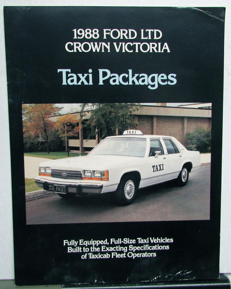 1988 Ford LTD Crown Victoria Taxi Cab Fleet Dealer Sales Sheet Features Options