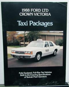 1988 Ford LTD Crown Victoria Taxi Cab Fleet Dealer Sales Sheet Features Options