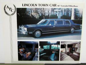 1985 American Pullman Coachbuilders Lincoln Limousine Conversions Sales Set