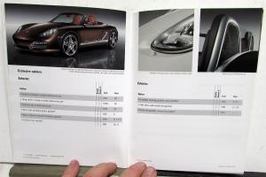 2009 Porsche Boxster Dealer Sales Brochure Exclusive Personalization Options