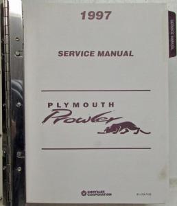 1997 Plymouth Prowler Service Shop Manual with 1997 Diagnostic Manuals in Binder