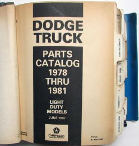 1978-1981 Dodge Light Duty Truck Mopar Parts Book - Warlock - Lil Red Express