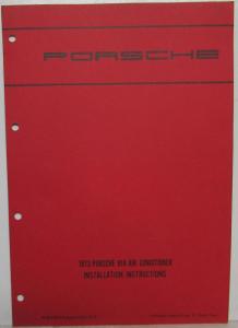 1973 Porsche 914 Air Conditioner After-Sale Installation Instructions - Partial