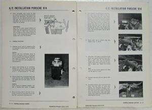 1973 Porsche 914 Air Conditioner After-Sale Installation Instructions - Partial