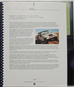 2002 Hummer H1 Media Information Press Kit