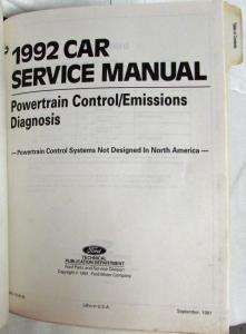 1992 Ford Powertrain Control Emissions Diagnosis Service Manual Car-Truck