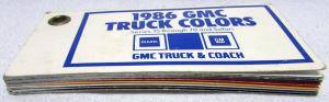1986 GMC Truck Dealer Pocket Paint Chips Colors Display Series 15 Thru 70 Safari