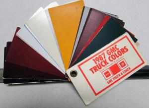 1987 GMC Truck Dealer Pocket Paint Chips Colors Display Series 15 Thru 70 Safari