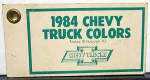 1984 Chevrolet Truck Dealer Pocket Paint Chips Colors Display Series 10-70 CK