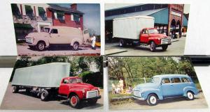 1953 GMC Truck Dealer Promo Post Cards Set Of 4 Panel Suburban Conventional