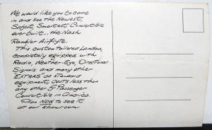 1950 Nash Rambler Airflyte Convertible Landau Dealer Promo Post Card Orig