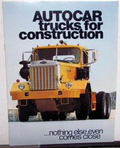 1970 Autocar Trucks Dealer Sales Brochure Construction H/D Features Orig