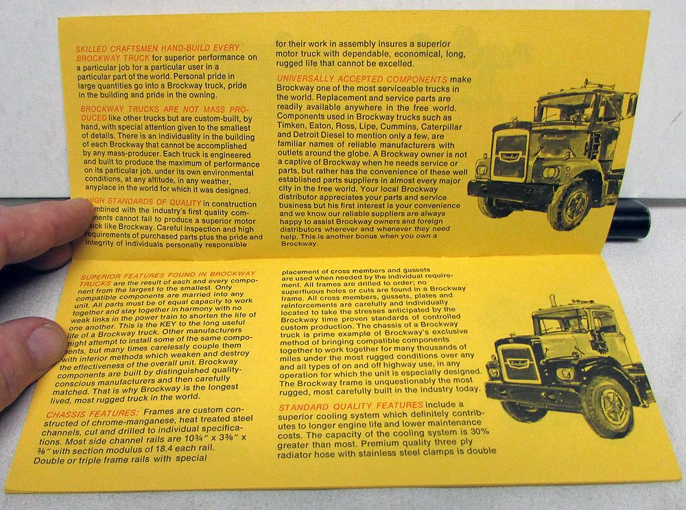 1974 Brockway Trucks Huskie Team Dealer Sales Brochure Features