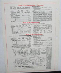 1947 1948 Federal Truck Model 45M Specification Sheet