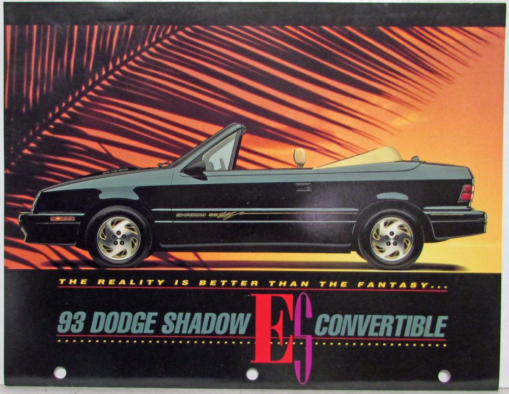 1993 Dodge Shadow ES Convertible Spec Sheet