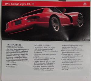 1993 Dodge Dealer/Salesperson Marketing and Merchandising Overview Guide