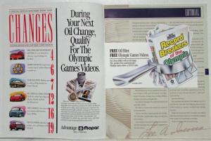 1992-1993 Dodge CHANGES Special Edition Magazine From Dealer and Chrysler - Fall