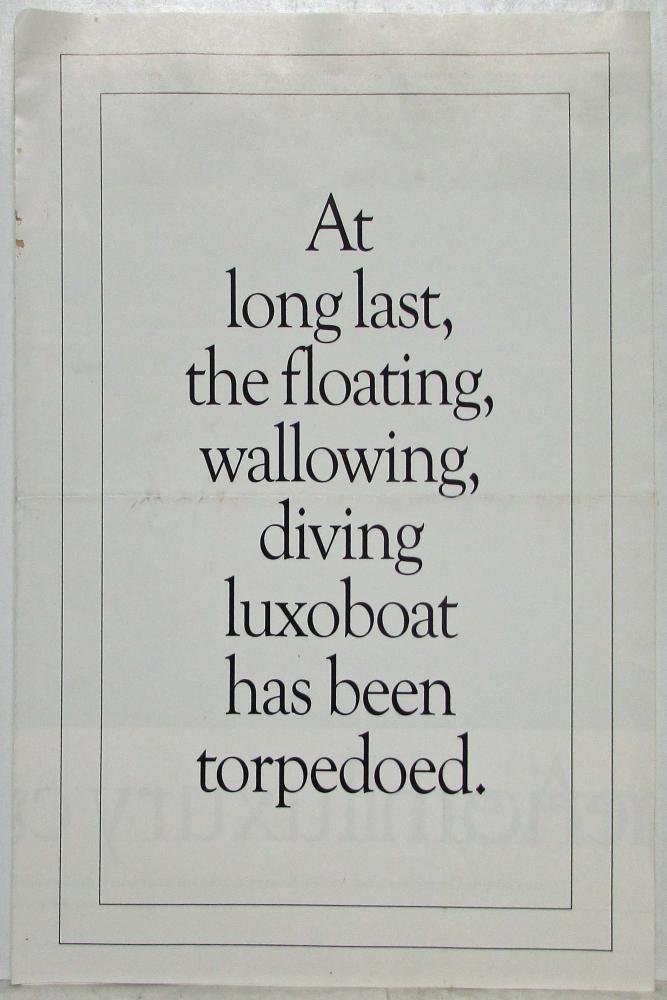 1993 Chrysler New Yorker Torpedoes the Luxoboat Sales Folder Poster