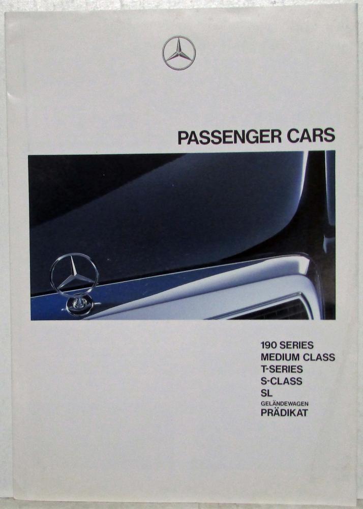 1990 Mercedes-Benz Passenger Cars Sales Folder Brochure - Japanese Text