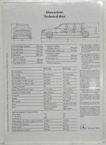 1992 Mercedes-Benz 250D and 260E Long-Wheelbase Saloons Limousine Sales Folder