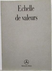 1992 Mercedes-Benz Echelle de Valeurs Sales Brochure - French Text