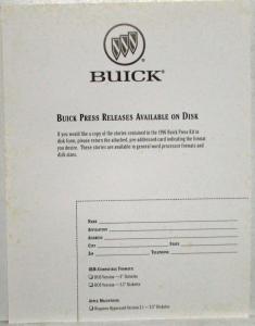 1996 Buick Media Info Press Kit - Regal Riviera Park Ave Roadmaster LeSabre