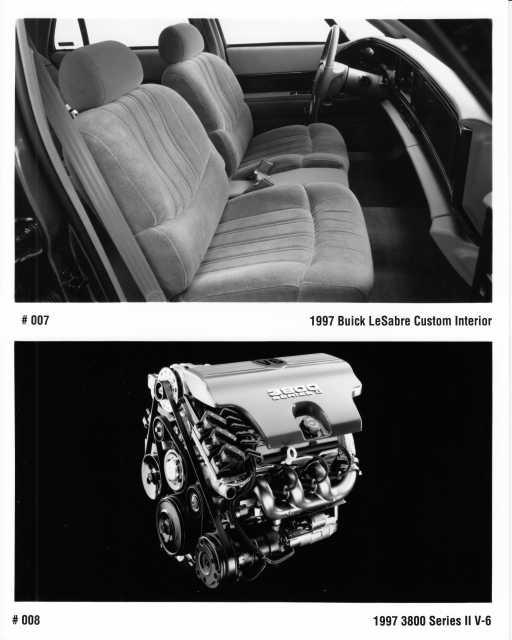 1997 Buick LeSabre Custom Interior and 3800 Series II V-6 Press Photo 0281