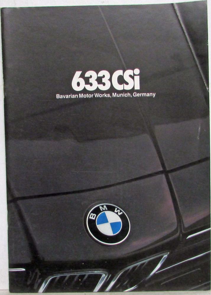 1981 BMW 633CSi Sales Brochure