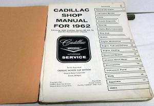 1962 Cadillac Service Shop Manual Series 60 62 75 Cars & Commercial Chassis