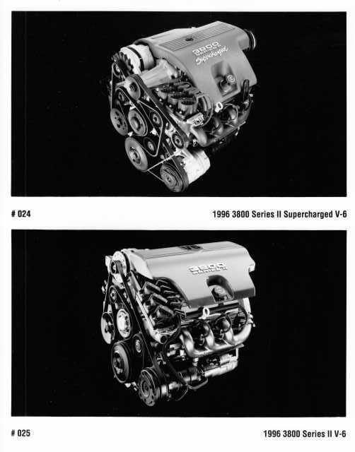 1996 Buick 3800 Series II V-6 and Supercharged V-6 Engine Press Photo 0305