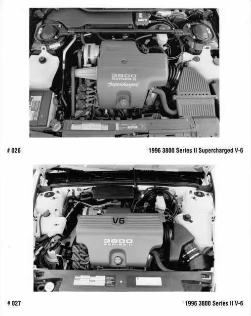 1996 Buick 3800 Series II V-6 and Supercharged V-6 Engine Press Photo 0308