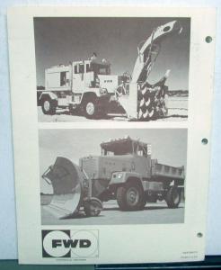 1973 FWD Trucks Dealer  Tractioneer 4 X 4 Sales Brochure Folder