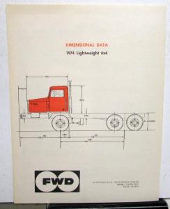 1974 FWD Trucks Lightweight 6 X 6 Models Sales Brochure Folder