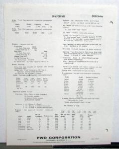1975 1976 FWD Trucks CC88 Series Dealer Sales Specifications Sheet