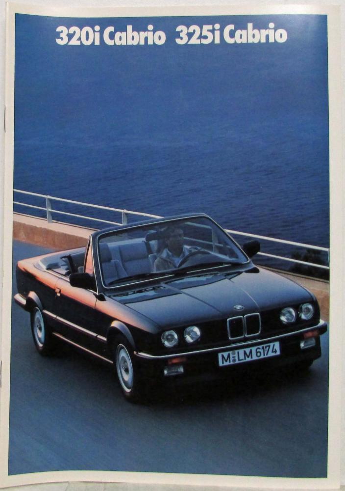 1988 BMW 320i Cabrio 325i Cabrio Sales Brochure - German Text
