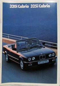 1988 BMW 320i Cabrio 325i Cabrio Sales Brochure - German Text