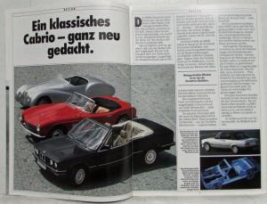 1988 BMW 320i Cabrio 325i Cabrio Sales Brochure - German Text
