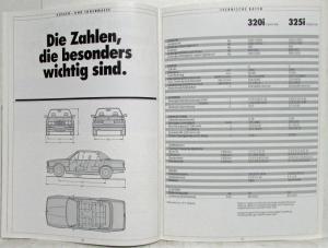 1988 BMW 320i Cabrio 325i Cabrio Sales Brochure - German Text