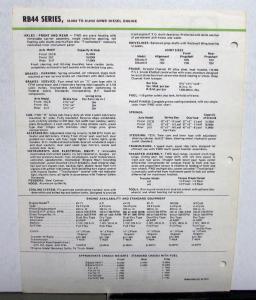 1976 FWD Trucks Tractioneer 4X4 RB44 Diesel 33500-35000 GVW Specifications Sheet