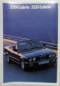 1988 BMW 325i Cabrio 320i Cabrio Sales Brochure - German Text
