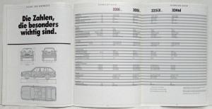 1988 BMW 320i 325i 325iX 324td Touring Sales Brochure - German Text