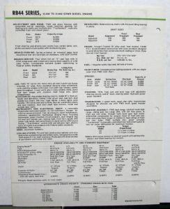 1976 FWD Trucks Tractioneer 4X4 RB44 Diesel 35500-37000 GVW Specifications Sheet