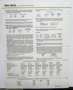 1976 FWD Trucks Tractioneer 4X4 RB44 Diesel 47000 GVW Specifications Sheet