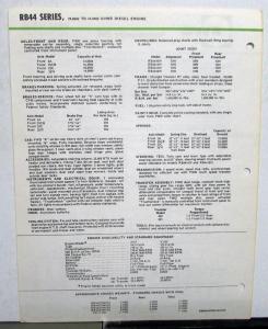 1976 FWD Trucks Tractioneer 4X4 RB44 Diesel 29860-37000 GVW Specifications Sheet