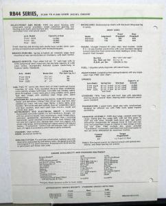 1976 FWD Trucks Tractioneer 4X4 RB44 Diesel 39500-41000 GVW Specifications Sheet