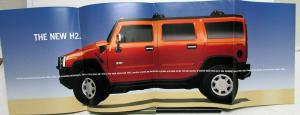 2003 Hummer H2 Dealer Sales Brochure With Cardboard Sleeve Opens To Poster